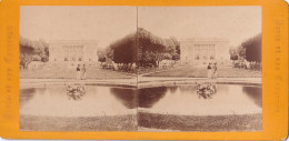 A19-75) PARIS ET SES ENVIRONS - VERSAILLES - LE BASSIN DE LATONE - PHOTO STEREOSCOPIQUE - VERS  1870 - ( 2 SCANS ) - Photos Stéréoscopiques