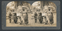 Stereo-Fotografie Keystone View Comp., Meadville / PA., Japanische Mütter Tragen Ihre Kinder Auf Dem Rücken, Tracht  - Stereoscopic