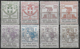 1924 Italia Semistatali Associazione Mutilati 8v. MNH Sassone N. 5/12 - Altri & Non Classificati