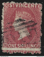 1877 ST. VINCENT - SG N° 17 1sh. Deep Rose-red USATO - Otros & Sin Clasificación