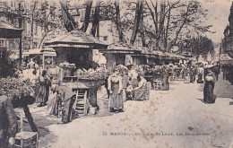 B14-13) MARSEILLE - COURS SAINT LOUIS - LES BOUQUETIERES - EN  1907 - ( 2 SCANS ) - Canebière, Centro