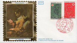 France 1735/36 Enveloppe Commémorative Croix-Rouge, Exposition Philatélique, Fragonard, Peinture - Rotes Kreuz