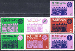 AUSTRALIA 1971,CHRISTMAS, COMPLETE MNH SERIES As BLOCK Of SEVEN With GOOD QUALITY, *** - Mint Stamps