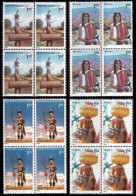 INDIA 1981 TRIBES OF INDIA COMPLETE SET OF BLOCK OF 4 STAMPS MNH - Nuovi