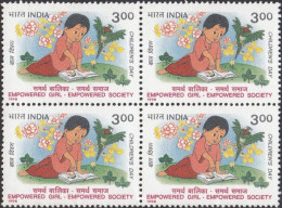 INDIA 1998 CHILDREN'S DAY BLOCK OF 4 STAMPS MNH - Neufs