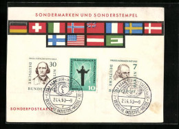 AK Sonderpostkarte Mit Sondermarken Und Sonderstempel  - Francobolli (rappresentazioni)