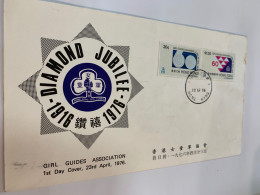 Hong Kong Stamp Girl Guide 1976 With Blue Chop On Back Side Of Cover - Unused Stamps