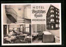 AK Pforzheim, Hotel Deutsches Haus, Verschiedene Ansichten  - Pforzheim
