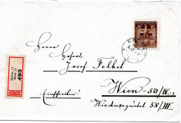 63729 - Deutsches Reich / Böhmen & Mähren - 1944 - 4,20K 5 Jahre Protektorat EF A R-Bf BRUENN -> WIEN - Lettres & Documents