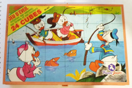 VINTAGE ANNEE 80 BOITE À CUBES DISNEY FRANCE JOUETS 24 PIECES BE - Giocattoli Antichi