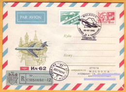 1992  Moldova Moldavie USSR  FDC  Tu-144  IL-62 Airmail, Aviation, Air Traffic, Aircraft. - Vliegtuigen