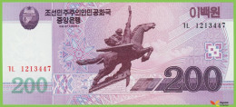 Voyo KOREA NORTH 200 Won 2008(2009) P62 B343a ㄱㄴ UNC - Corea Del Nord