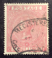 GB31 Victoria 5s Rose YT N° 43 Planche 4 Ancre Oblitéré - Used Stamps