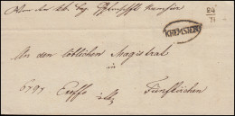 Österreich Faltbrief Ovalstempel KREMSIER 24.7.1850 Nach Fünfkirchen - ...-1850 Prephilately