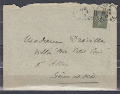 Brief Van Lyon Rhone Naar Seine Et Oise - Cartas & Documentos