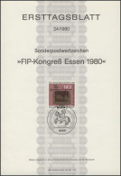 ETB 24/1980 Philatelistenverband FIP-Kongress Essen - 1974-1980