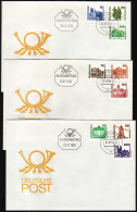 3344-3352 Bauwerke 9 Werte 1990, Satz Auf 3 Amtlichen FDC: FDC 1, FDC 2, FDC 3  - Lettres & Documents