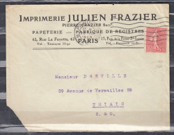 Brief Van Paris 47 Naar Thiais - Cartas & Documentos