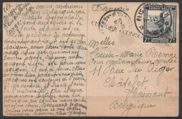 CP Affr. N°265 Càd ELISABETHVILLE /13-3-1945 Pour CHATELET - Cachet "CENSURE CONGO" - Covers & Documents