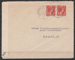 L. Affr. 2x 1/4fr Càpt LUXEMBOURG /21.9.1945 Pour BASEL (Bâle Suisse) - Bande Censure "Contrôle Des Communications Posta - Cartas & Documentos