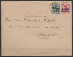 L.afffr.N°OC2+OC3 Càd ROCHEFORT /20 VI 1915 Pour BRUXELLES - Cachet Censure Militaire Dinant - OC1/25 Governo Generale