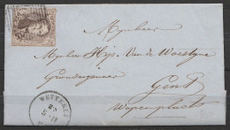 L. Affr. N°10A Càd WETTEREN /5-11/1860 Pour GENT - 1858-1862 Médaillons (9/12)