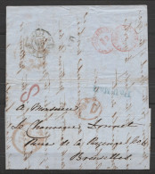 L. Datée 19 Juillet 1851 D'Angleterre Pour Bruxelles - Cachets "PAID/Ju 19/1851" + Oval (PD) + Griffe "Pall-Mall" (au Do - Andere & Zonder Classificatie