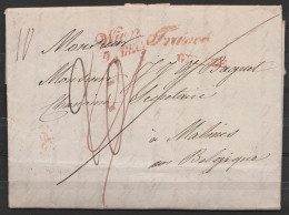 L. Datée 9 Décembre 1841 De VIENNE Pour MALINES - Griffe "Wien/9 DEC" + "Franco" + "GRENZE" (au Dos: Càd "ALLEMAGNE Par  - 1830-1849 (Onafhankelijk België)