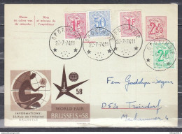 Postkaart Van OPGRIMBIE (sterstempel) Naar Troisdorf - Postmarks With Stars