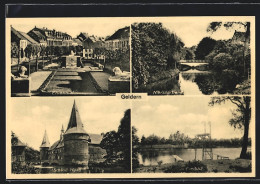 AK Geldern, Am Ehrenmal, Schloss Haag, Freibad  - Geldern