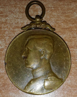 Médaille  Bronze Souvenir Campagne 1914 ALBERT Roi Des Belges - Profesionales / De Sociedad
