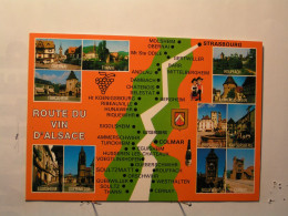 Alsace - La Route Du Vin - Vues Diverses - Carte - Alsace