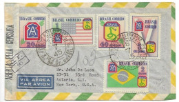 Brazil R-letter With Good Stamps CENSORED 18 July 1945 To New York Circulated FDC - Briefe U. Dokumente