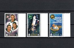 Maldives 1970 Space Apollo 13 Set Of 3 MNH - Asia