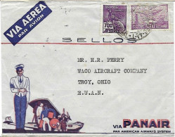 Brazil 1946 PANAIR Airmail Letter From Rio Hotel Gloria To Troy, Ohio USA - Brieven En Documenten