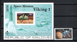 Maldives 1976 Space Viking Stamp + S/s Imperf. MNH -scarce- - Asia