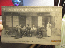 Carte Photo De Commerce : Restaurant Gentil à Givors Canal Postée En 1908 - Givors