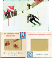Diapositive N°5 Les Jeux Olympiques D'Hiver Grenoble 1968 JO 7 Les épreuves Dames  NANCY GREENE Olympic Games 68 - Diapositives (slides)