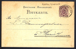 ENTIER POSTAL EN PROVENANCE DE RAPPOLTSWEILER - RIBEAUVILLÉ - 1877 - GANZSACHE - Sonstige & Ohne Zuordnung