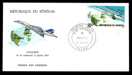 EN PROVENANCE DU SÉNÉGAL - CONCORDE 1ER VOL - 1976 -  - Vliegtuigen