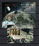 Maldives 2009 Space 40th Anniversary Of Apollo 11 Moonlanding Sheetlet + S/s MNH - Asia