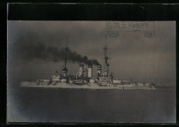AK Kriegsschiff SMS Hessen In Fahrt  - Guerra