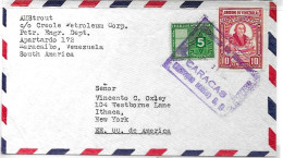 Venezuela Airmail Caracas To New York - Venezuela