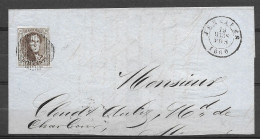 OBP10A Op Brief Uit 1860 Verzonden Vanuit Jemmapes (P65), Met Vertrekstempel - 1858-1862 Medaillons (9/12)