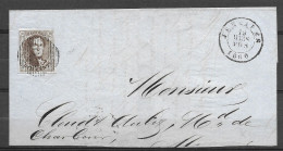 OBP10A Op Brief Uit 1860 Verzonden Vanuit Jemmapes (P65), Met Vertrekstempel - 1858-1862 Médaillons (9/12)