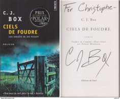 C1  C. J. BOX Joe Pickett CIELS DE FOUDRE Envoi DEDICACE Signed PORT INCLUS FRANCE - Signierte Bücher