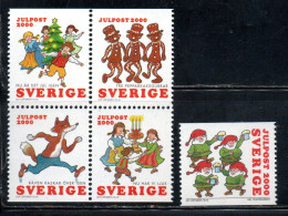 SWEDEN SVERIGE SVEZIA SUEDE 2000 CHRISTMAS NATALE NOEL WEIHNACHTEN NAVIDAD BLOCK + 1 BLOCCO BLOC MNH - Neufs