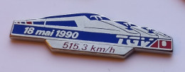 N373 Pin's SNCF TGV 18 Mai 1990 Signé Decat Achat Immédiat - TGV