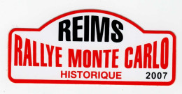 Autocollant RALLYE MONTE CARLO Historique 2007 Départ Reims - Autocollants