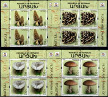 Artsakh 2019 "Artsakh Flora. Mushrooms" 4 Blocks From 4v Quality:100% - Armenia